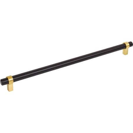 Jeffrey Alexander 319 Mm Center-To-Center Matte Black W/ Brushed Gold Key Grande Cabinet Bar Pull 5319MBBG